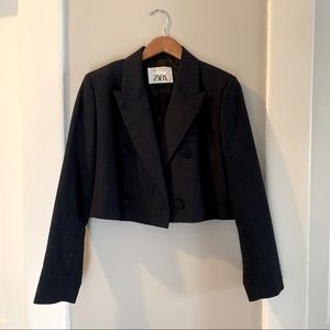 Zara pinstripe Cropped Blazer